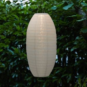 LED solar-powered pendant lamp, oval 17”